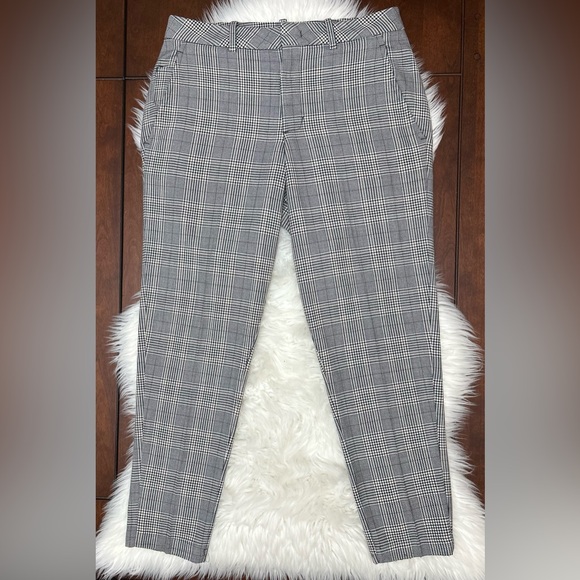 Kit and Ace Pants - Kit and Ace Size 32 Classic Ankle Pants Trousers Houndstooth Plaid Black White